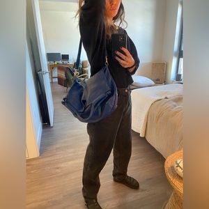 Anna Corinna vintage / Foley & Corinna women’s blue satchel bag